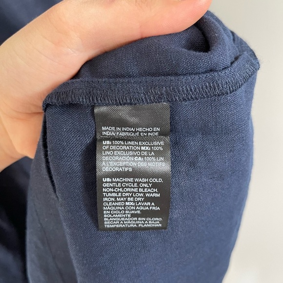 Chico's Short Solid Linen Sundress Blue Classic Navy Women's Dress Size 1US NWT - Picture 14 of 15